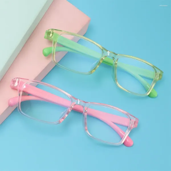 Sonnenbrille Square Anti-Blau-helles Kinderbrillen Optische Rahmen Kinder Jungen Mädchen Computer transparent blockieren anti reflektierende Brille