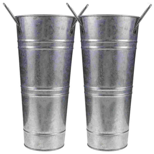 Vasos 2 PCs rural retro lata vaso jarro de cerveja de cerveja Galvanizada Florista de Ferro Galvanizada