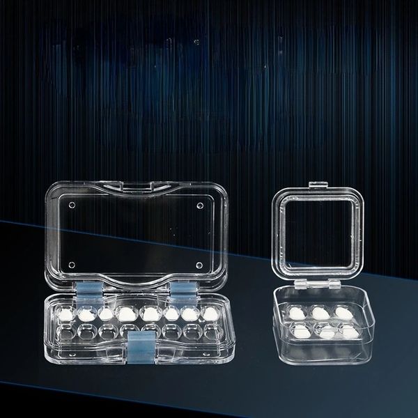Pequena caixa de coroa dentária com caixa de criação de filmes flexíveis transparentes de dentes plásticos de dentes plásticos dentro do armazenamento de prótese da prótese