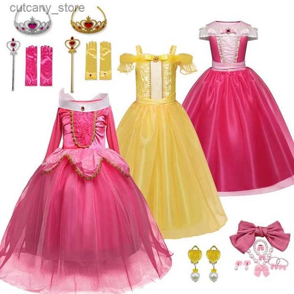 Mädchenkleider Kinderkleider Kleider für Mädchen Baby Langes Party Cosplay Kostüm Kleid Mädchen Prinzen Tul Teen Kinder Kleidung L240402