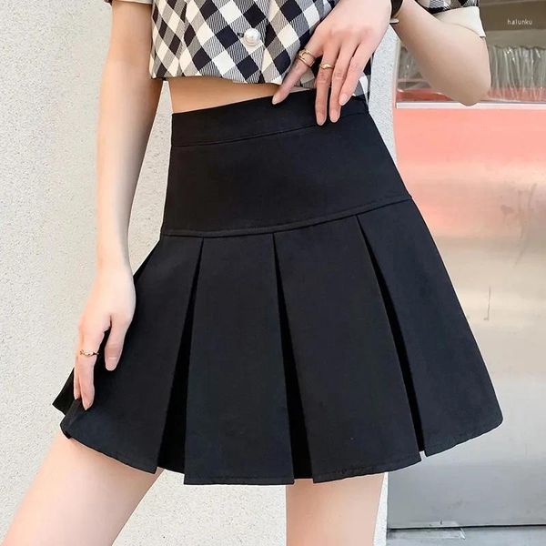 Юбки Mexzt Streetwear Mini Women Женщины Preppy Kawaii Высокая талия плиссированная юбка Y2K Школьная форма Harajuku Korean A линия