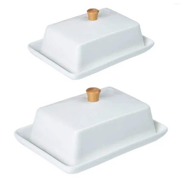 Teller Keramik Butter Dish Küche Organisation Keeper mit versiegeltem Deckelbehälter für Café Kühlschrank -Kuchenladen Backen