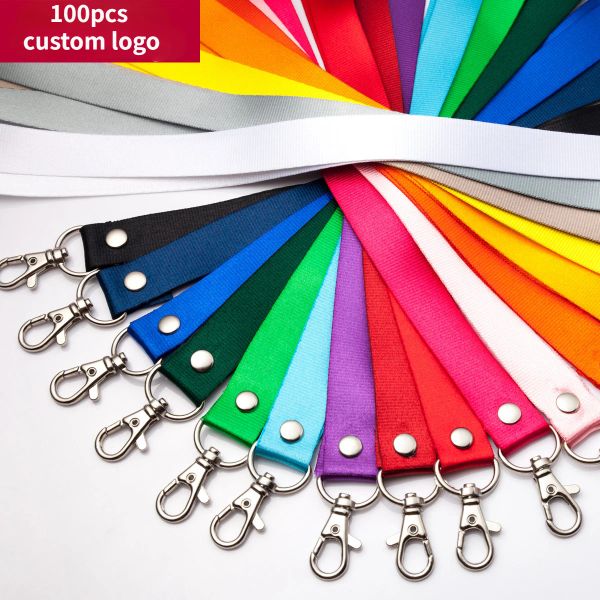 Acessórios 100 PCs/lote de cordão impresso personalizado para o logotipo da chaves de design de design personalizado portador de barracas Cartas de funcionários 1.5 cm