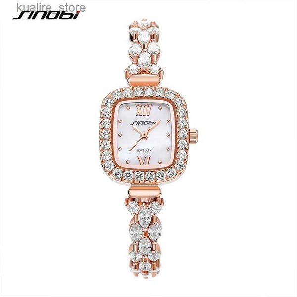 Relógios femininos Sinobi Moda de alta qualidade es Top Luxury Women New Quartz Wristes Diamond Ladies Ladies Relógio Relógio Relógio Feminino L240402