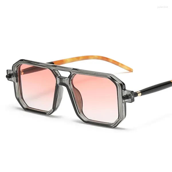 Óculos de sol Kammpt Square vintage para homens moda 2024 Retro Bridge Bridge Masculino Sol óculos Eyewear Trendy Brand Design Shades