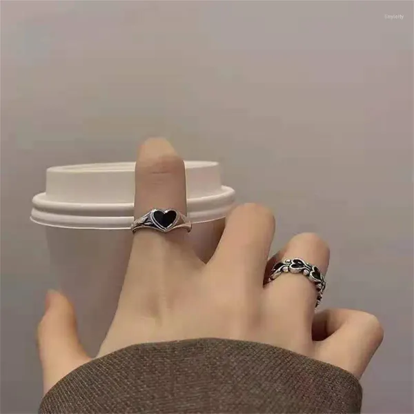 Кластерные кольца универсальное кольцо темное ретро для подростков Открыть минималистские украшения