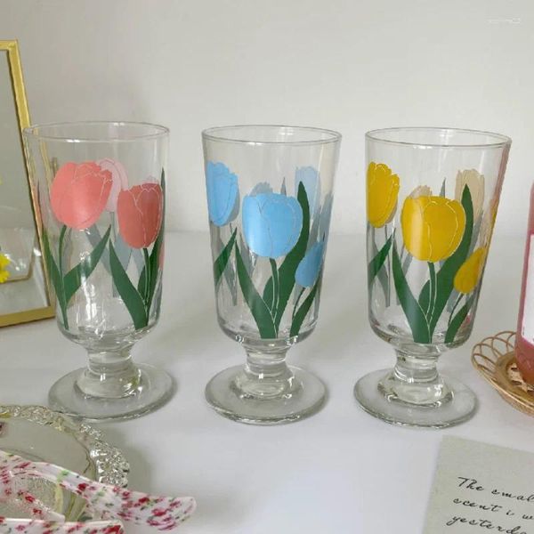 Бокалы для вина 6 цветов мода Tulip Kingdom Glass Whiskey Soda Vodka Cup Multi-Cupperware Drinkware маленькие высокие ноги прохладные напитки