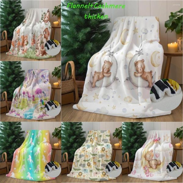 Decken Cartoon Decke weicher Flanellmondstern Stern Wurf warmes Fuzzy Plüsch gemütliches Luxusbett für Baby Girls Jungen Geschenk