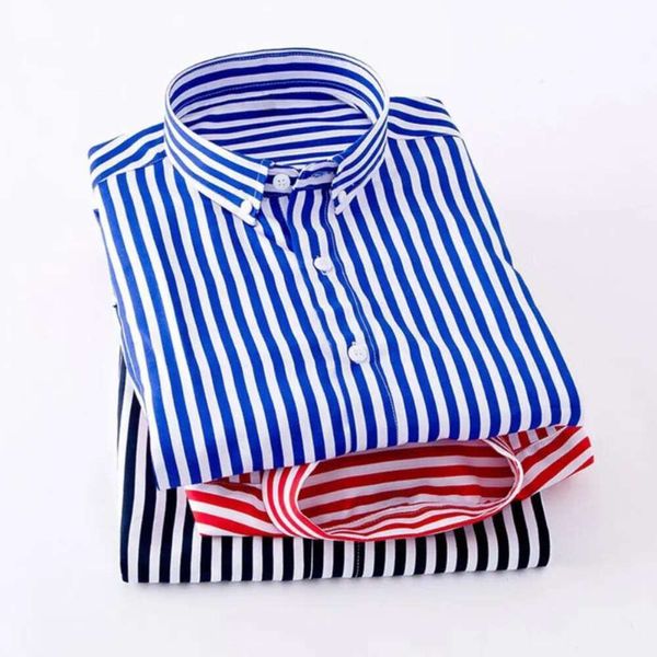 Camicie abiti da uomo di qualità uomini casual camicia slim fit da uomo maniche lunghe boccine francese a strisce maschi