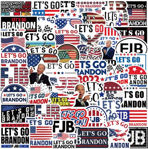 Let039s GO Brandon Pack di 50 pezzi USA Presidente Biden Adesivi per bagagli Skateboard Notebook Bottiglia d'acqua DeCals per auto K5389869