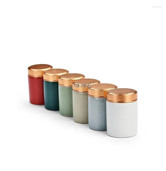 Tee Tabletts Celadon Aluminiumlegierung versiegelter Caddy Mini Pot Travel Tin Jar Zeremonie Aufbewahrungsbox