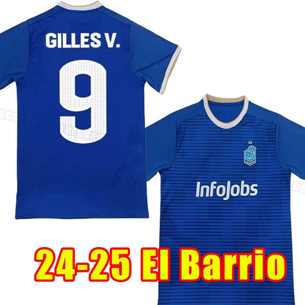 2024 El Barrio Kings Mens Soccer Jerseys Жиль V. Домашние синие футбольные рубашки с коротким рукавом Aldult Uniform League 2025 24 25