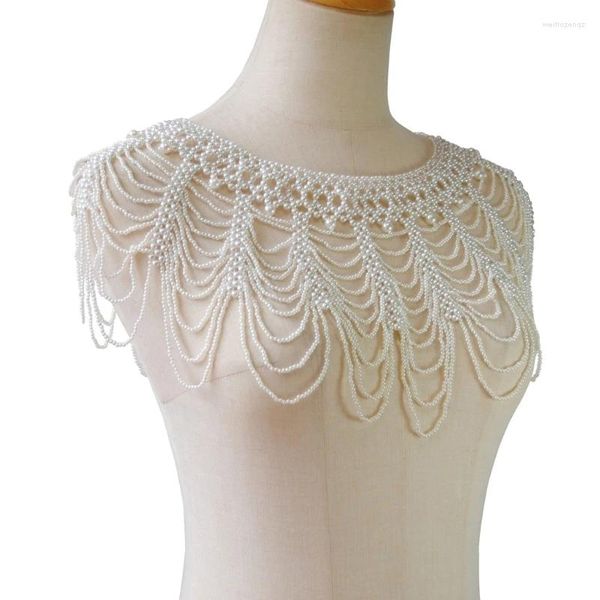 Schals Perlenperlen Schal -Wrap für Abendparty elegante Schulterkörperkette