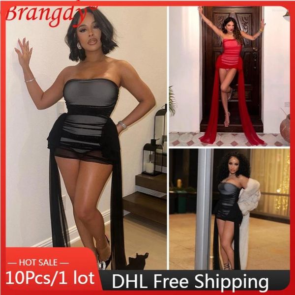 Lässige Kleider 10pcs Schüttgutgegenstände Großhandel Lose Brust Wickel -Mesh -Streamer für Frauen sexy durch Abend Kleiderparty B13041