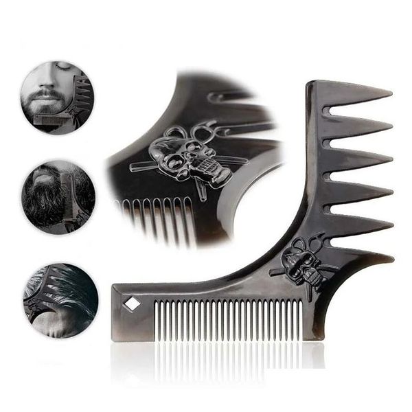 Acessórios para o cabelo Beardar barba retangar pente retro estilo traseiro estilo textura de dente largo de dente amplo inserir o óleo entrega pro Dhd7t