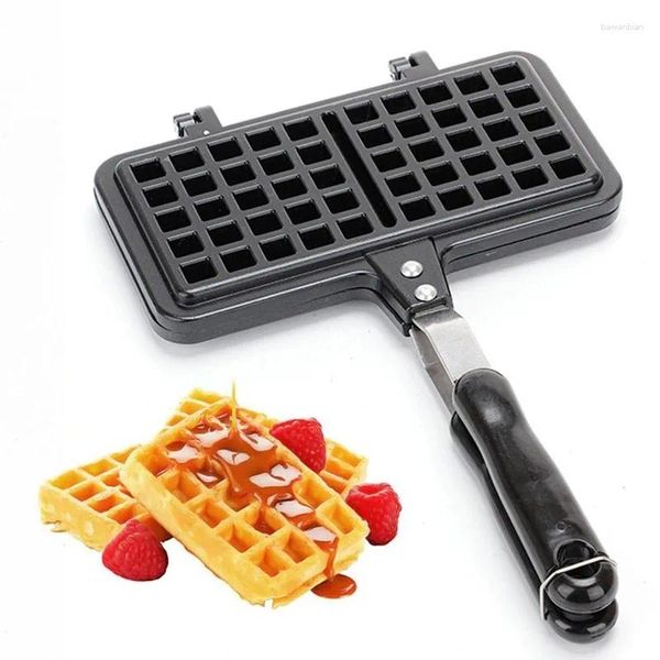 Moldes de cozinha cozinha antiaderente de waffles da máquina Máquina de molde de molde Bolo de ovo de ovo para café da manhã Waffle Gás Uso