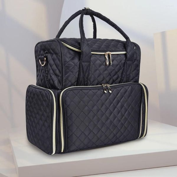 Bolsas de unha de bolsas cosméticas Caixa removível com zíper com zíper portátil de alta capacidade de acessórios de beleza multifuncional