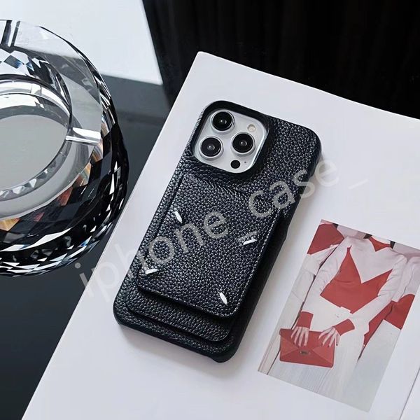 MM6Margiela Designer iPhone Phone Case 15 Case 14 Pro Max Luxury Leather Card Holder Holder Кошелек высокого качества 15pro 14pro 13pro 13 12pro 12 11 xs 7 8 плюс кошелек с