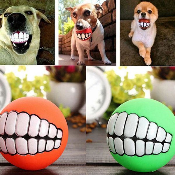 Pet Dog Ball dentes de truque engraçado Silicone Toy para cães Chew Squeaker Squeaky Sound Toys Toys Puppy Toys Interactive Toy 240328