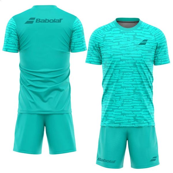 Moda masculino respirável Tennis Sport Terne Summer Summer Outdoor Sportwear Badminton shorts de t-shirt de roupas de corrida soltas 240329