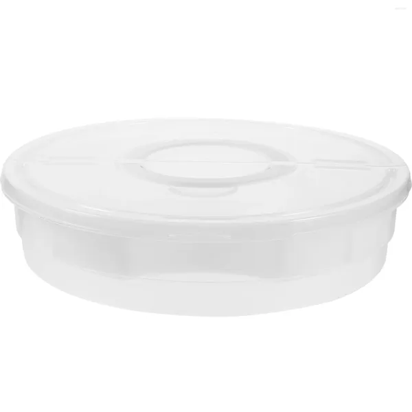 Set di stoviglie in plastica rotonda trasparente portatile pizza pizzeria scatola di caramelle con cassone con vetrino