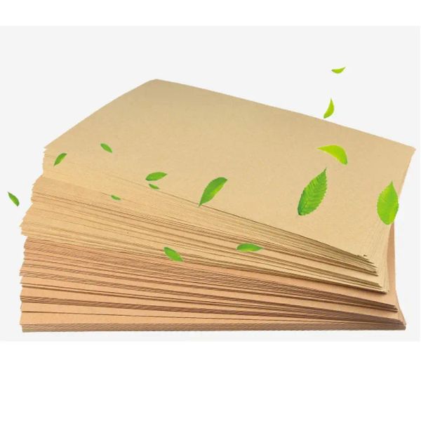 Papel 100 folha 100g A4 Tamanho Brown Papel Kraft Natural para redação de impressoras Desenho Scrapbooking Cartões de felicitações Business DIY artesanato