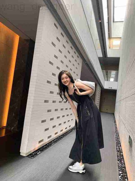 Temel gündelik elbiseler tasarımcısı Shenzhen Nanyou High End Miu Ana Sayfa 23 Yeni Naylon Malzemeli Metal Toka Çizme Belsiz Kolsuz Elbise 1QIW