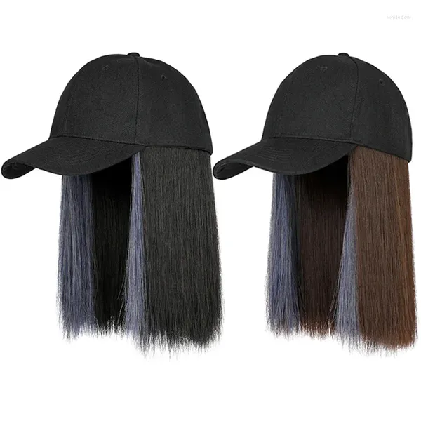 Caps de bola Moda feminina Cap preto de beisebol com retalhos de retalhos de cabelo curto azul