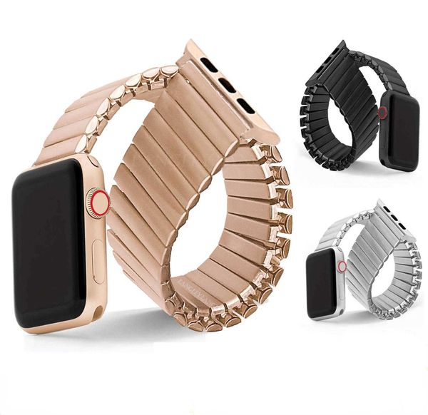 Elastic Watchband für iWatch 38 mm 40 mm 44 mm 42 mm Frau Edelstahl Expansion Luxusband für Apple Watch Serie 6 5 4 3 SE 77757353