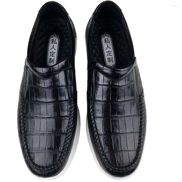 Sapatos casuais ousidun crocodile homens homens verdadeiros couro