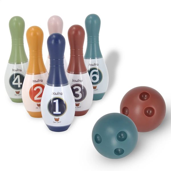 Childrens Sports Toys Toys Fitness ParentChild Conjunto de interação meninos e meninas Presente Mini Bowling Ball 240325