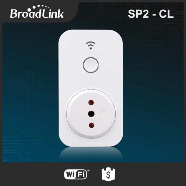 Plugs Broadlink SP2 Smart Wireless WiFi Timer Socket Intelligent iOS Android Remote Control Supply Plug de fonte de alimentação 10A 2200W Padrão do chile