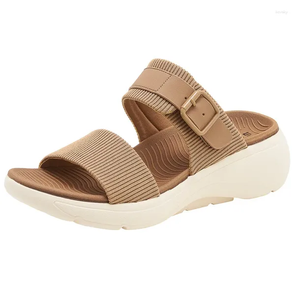 Slippers Summer Women Women Beach 2cm Plataforma 5 cm de altura desliza lady cunhas de senhora