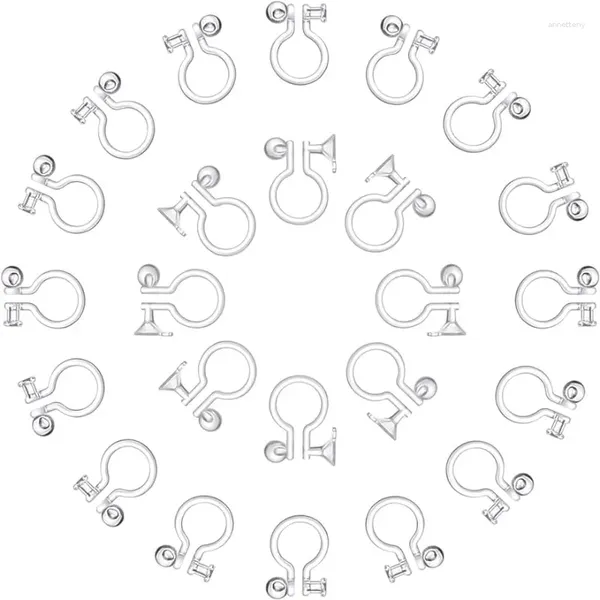 Rückenohrringe 100 PCs 2 Größen Clear Plastic Clip-On-Ohrring-Konverterkomponente für 3 mm Strass 11x8x3mm und 11x9x3,5 mm (2 Stile)