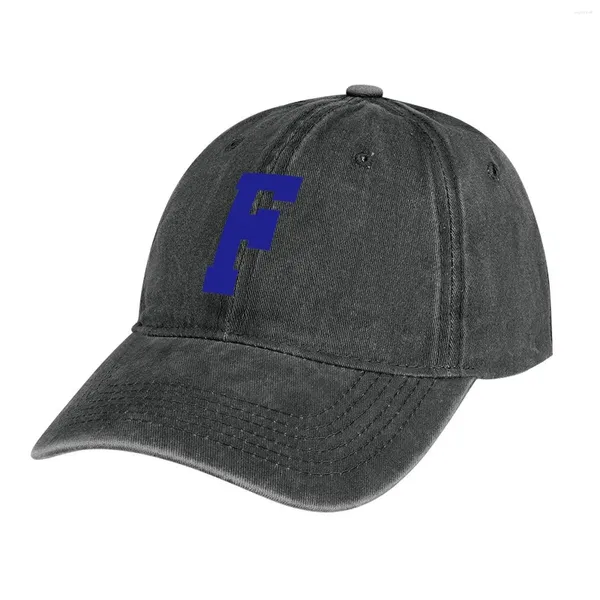 Beretti Alphabet blu f sportivo lettera da cowboy cappello bobble boy women