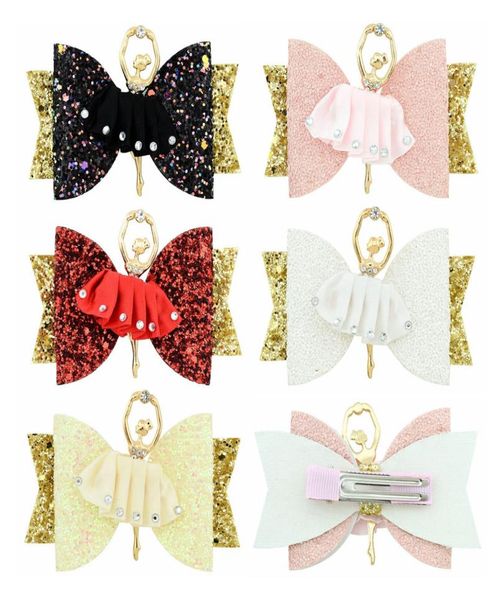 26 Zoll Glitzer Glitzer Haarbögen mit Clip für Frauen Mädchen Solid Ballerina Haarnadel Kinder Barrettes Haarzubehör 9431276794