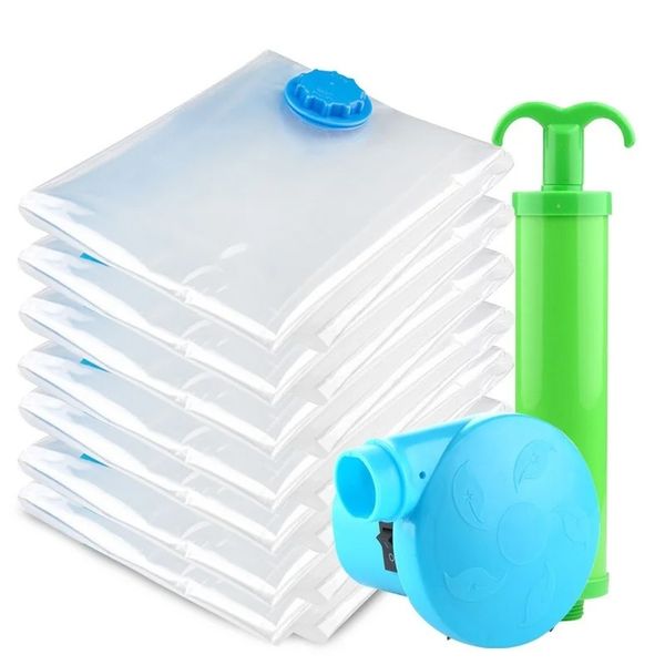 Home Conveniente Organizzatore di abbigliamento per la borsa per aspirapolvere Organizzatore trasparente Organizzatore del pacchetto di sacchetti spaziali da viaggio compresso