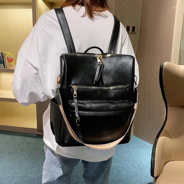Рюкзак женский случайный водонепроницаемый школьная сумка PU для подростковой девочки многофункциональные туристические рюкзак