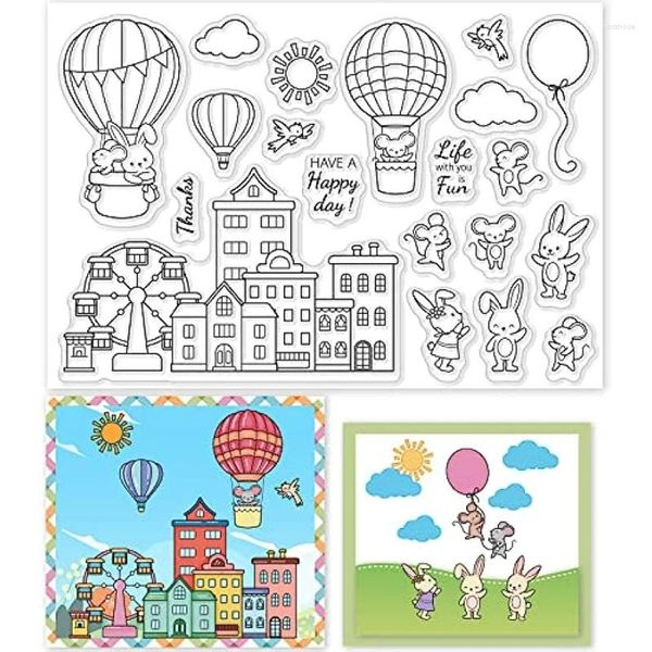 Avvolgimento regalo Animal Friends Clear Stamps Amusement Park Town Silicone Stamp Seals per le carte che producono decorazioni di scrapbooking fai -da -te