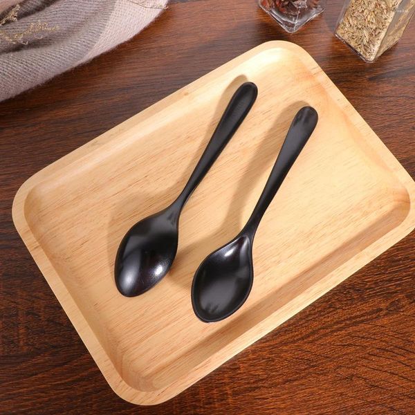 Spoon melamina cucchiaio di zuppa asiatica manico lungo 6 pezzi cinesi giapponesi per gnocchi di ramen di riso wonton (taglia 3)