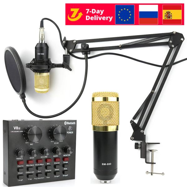 Mikrofone BM 800 Microfon Studio Sound Card Kits BM800 Kondensator Mikrofon PC Mic Podcast Streaming -Gaming -Karaoke -Aufnahme Mikrofone