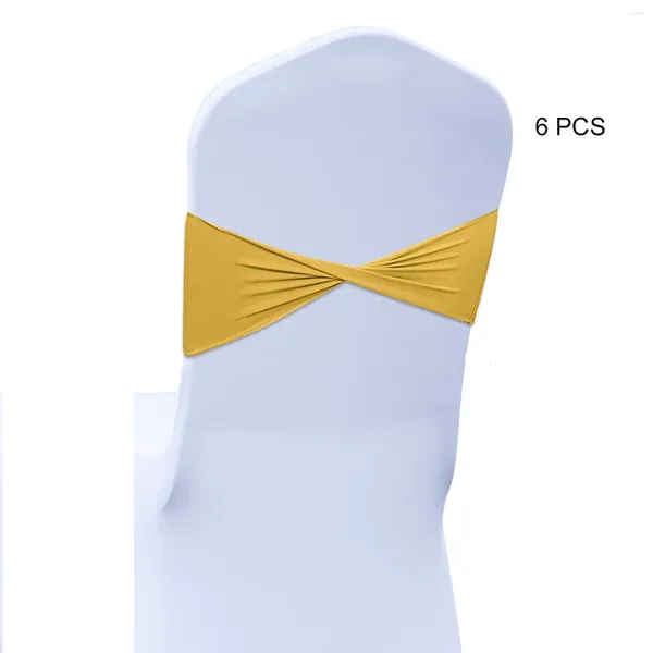 Chaves de cadeira 6 PCs Spandex Sashes Bow Sash Elastic Bands Relacionamentos sem fivela para Decoração de Casamento e Eventos Lycra Slider SASHE