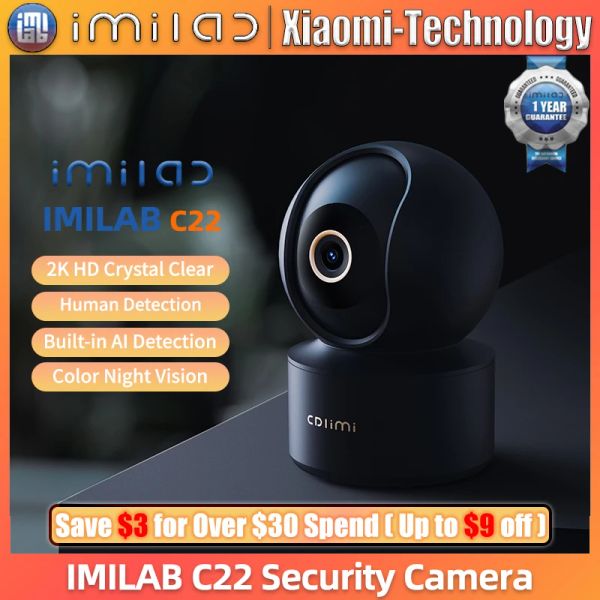 Monitora o imilab c22 câmera de segurança 3k ip wifi interno vedio vigilância home cctv Cam 360 rastreamento de movimento na webcam de visão noturna infravermelha