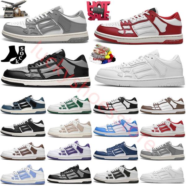 Nuove sneaker Skel Sneaker Sneaker Spring Donne Donne Scarpe casual rosso bianco rosso designer a bassa pelle Bones Applique Upper Eva Sports Scarpe 36-45