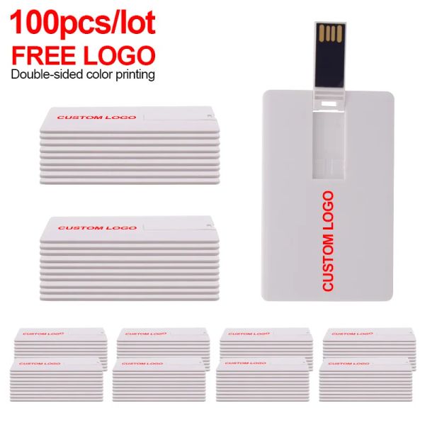 CARTÃO DE CARTÃO DE CRÉDITO DE 100PCS/LOTO CARTAS DE VISÕES MASTROS DE VISA HSBC USB Drive Flash2.0 PEN 128 GB 64GB 32G 8G 16G USB Bank Card Memory Sticks Drive canet caneta caneta