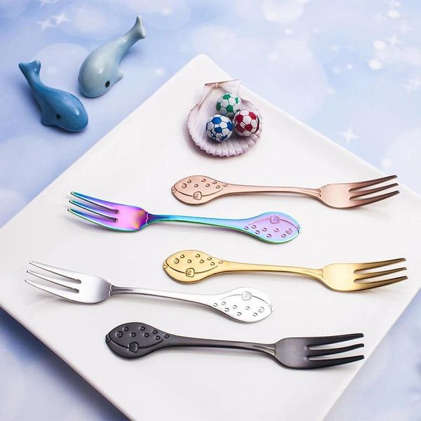 Forks Creative Creative 3D Dolphin Fork 304 Aço inoxidável Bolo de sobremesa de frutas