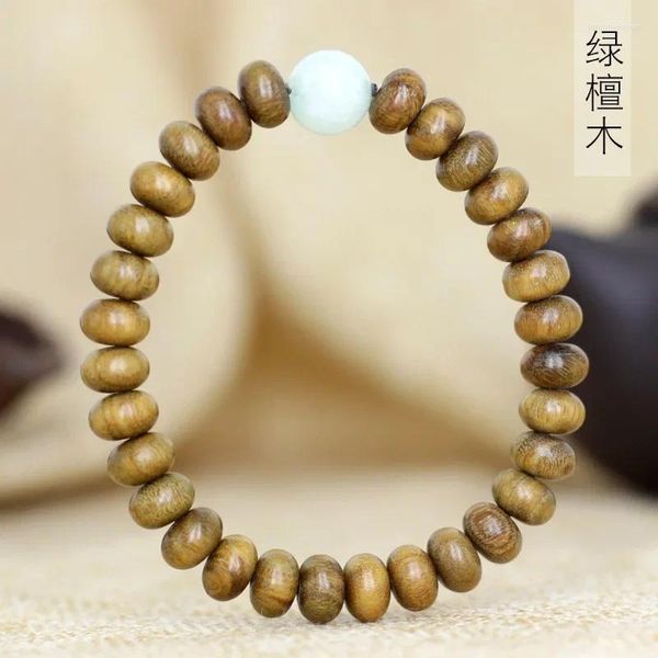 Strand Green Sandalwood Abacus Contas Diy Hand Phoenix Style String 0.8 30 homens e Rosário feminino Literary Small Qing Wind