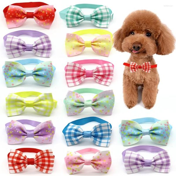 Köpek Giyim 30/50 PCS Küçük Orta Doggy Bow Bağları için Evcil Hayvan Bakım Aksesuarları Ayarlanabilir Köpek Kedi Yakası Ürün Bowtie Kravat