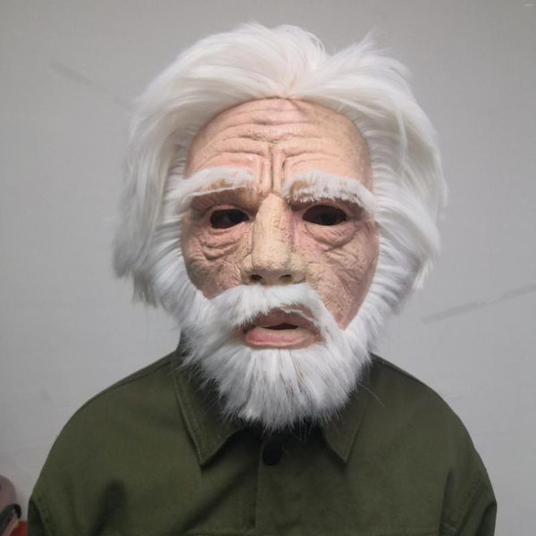 Partyzubehör realistische kahle Maske Frau und Mann Cosplay Requisiten Falten voll für Head Opa Oma Halloween Elderl