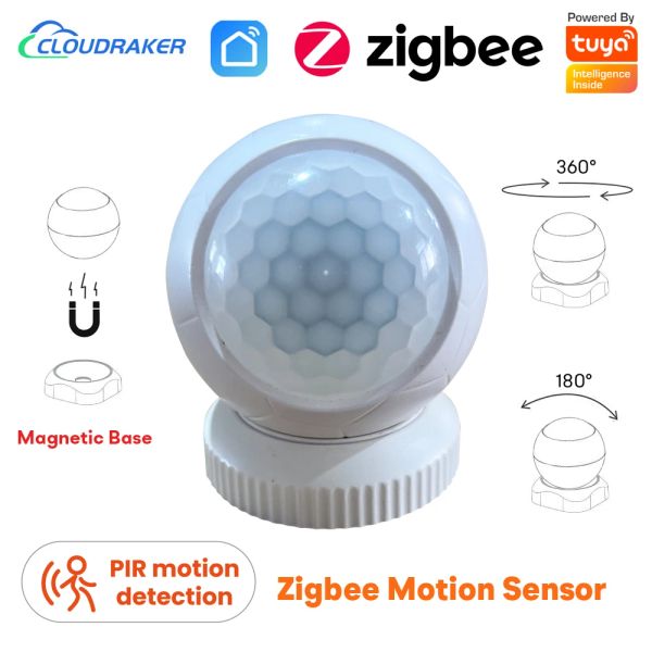 Detektor Tuya Zigbee 3.0 Smart PIR -Bewegungssensor Infrarot Alarmdetektor mit magnetischer Basis 360 ° Drehung menschlicher Körperbewegung